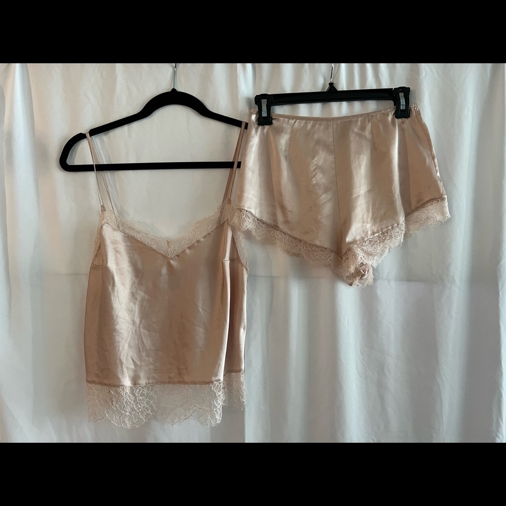 Victoria’s Secret Beige Silk Pajama Set